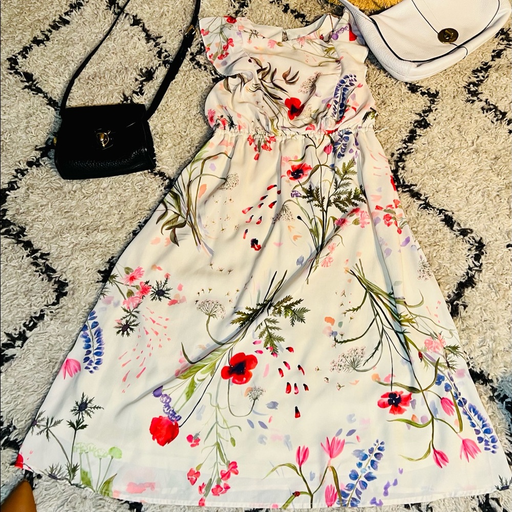 SOLD H&M MAMA maternity xs cute floral midi dress